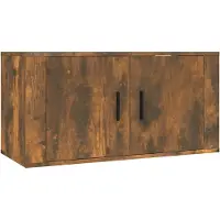 Syfax Meuble TV mural Chêne fumé 80x34,5x40 cm