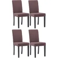 CLP lot de 4 chaises de salle à manger Ina tissu noir