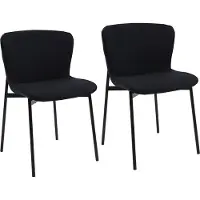 SVITA MARY Lot de 2 chaises de salle à manger Chaise rembourrée sans accoudoirs Chaise de cuisine Chaise de salon noir/noir