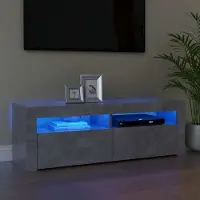 Prolenta Maison Exclusive - Meuble TV avec éclairage LED gris béton 120x35x40 cm