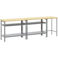 Syfax Ensemble d'établi 3 pcs Beige et gris Acier enduit de poudre