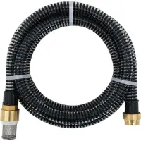 The Living Store Tuyau d'aspiration avec raccords en laiton noir 1,1" 25 m PVC