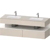 Duravit Collection One lavabo à encastrer avec meuble sous-vasque en console, 1600x550x600mm, niche blanc ultra-brillant, lavabos doubles, QA4797022830000