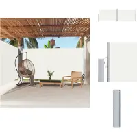 vidaXL Marquise latérale extensible Crème 200x600 cm - Parasols & Protection solaire