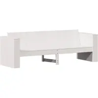 Syfax Canapé de jardin 3 places blanc 189x60x62 cm bois de pin massif