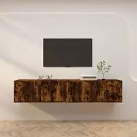 Prolenta Maison Exclusive - Meubles TV muraux 2 pièces chêne fumé 100 x 34,5 x 40 cm