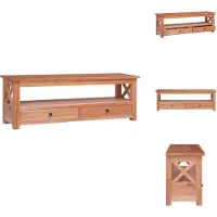 vidaXL Meuble TV 120 x 30 x 40 cm bois massif acajou - Meubles TV