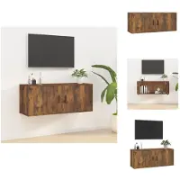 vidaXL Armoire TV murale chêne fumé 100x34,5x40 cm - Meuble TV