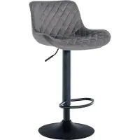 CLP Tabouret de bar Minosa, pivotant à 360°, avec repose-pieds | Couleur : noir | Matériau : similicuir