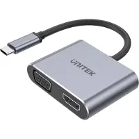 UNITEK Adaptateur Hub Vers Usb-C Hdmi Vga Pd 100W Usb A