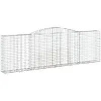 vidaXL Gabion avec arc surélevé 400x30x120/140 cm Fer galvanisé