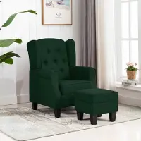 Prolenta Maison Exclusive - Fauteuil avec repose-pieds, tissu vert foncé