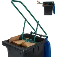 Relaxdays Compacteur de déchets pour poubelle, compacteur de déchets ménagers, déchets résiduels, plastique, compacteur manuel, acier, vert