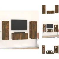 vidaXL Ensemble de meubles TV 3 pièces chêne fumé bois composite - Meubles TV