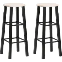 Syfax Tabourets de bar lot de 2 noir MDF