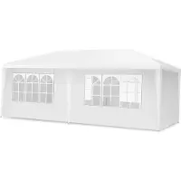 Coast Tente de réception pour pavillon de jardin - 2,5 m - 6 x 3 x 2,5 m - acier/PE - Blanc