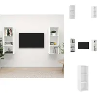 vidaXL Armoires murales TV 2 pcs. Blanc Bois composite - Meubles TV