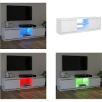 vidaXL Armoire TV avec lampes LED Blanc 120x30x35,5 cm - Armoire TV - Armoire TV Avec LED - Meuble TV