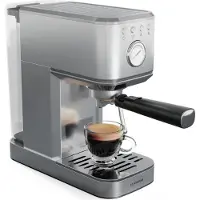 Klarstein SteelPresso Slim machine à expresso – 20 bars, 1350 W, buse vapeur, réservoir 1,2 L, acier inoxydable, compacte, facile à utiliser & nettoyer, manomètre, pour petites cuisines