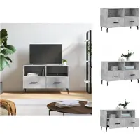 vidaXL Armoire TV gris béton 80x36x50 cm Bois composite - Meuble TV