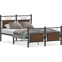 Syfax Cadre de lit sans matelas chêne marron 120x190 cm