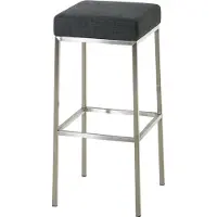 CLP Tabouret de bar Montréal, assise rembourrée en tissu et structure avec repose-pieds, couleur gris foncé. Structure en acier inoxydable