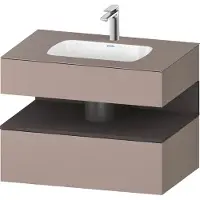 Duravit Collection One lavabo à encastrer avec meuble sous-vasque en console, 800x550x600mm, niche graphite super mate, QA4785080430010