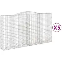 vidaXL Gabions avec arc surélevé 5 pcs. 400x50x220/240cm Fer galvanisé