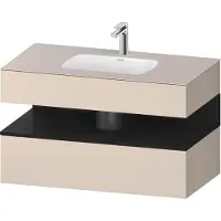 Duravit Collection One lavabo à encastrer avec meuble sous-vasque en console, 1000x550x600mm, niche chêne noir, QA4786016830000