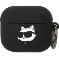 Karl Lagerfeld Protection pour smartphone 'Silicone Choupette AirPods 3' noir / blanc