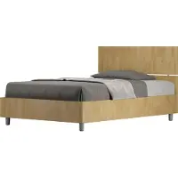 Ityhome - Lit 1 place et demi coffre 120x190 tête de lit droite chêne nature Demas
