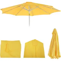 Mendler Housse De Rechange Pour Parasol N18, Housse De Parasol De Rechange, Ø 2,7m Tissu/Textile 5kg Jaune