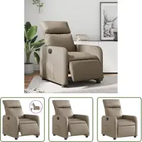 The Living Store Fauteuil Relax Électrique Cappuccino Marron Similicuir