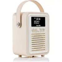 View Quest Retro Mini Radio DAB/DAB+/Bt Banque d'énergie incluse, Beige