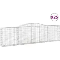 vidaXL Gabions avec arc surélevé 25pcs. 400x30x100/120cm Fer galvanisé