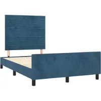 vidaXL Cadre de lit sans matelas bleu foncé 120x190 cm velours