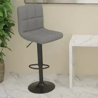 Prolenta Maison Exclusive - Tabouret de bar en tissu gris clair