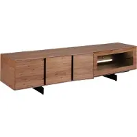 ANGEL CERDA SL Angel Cerdá Armoire TV en noyer et acier noir avec éclairage intérieur 3219