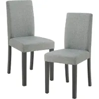 En.casa Chaise de salle à manger 'Hamburg' (lot de 2) Chaise rembourrée textile pieds en bois gris clair
