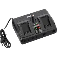 YATO Chargeur double 18 V (2,4-4,5 A), Chargeur