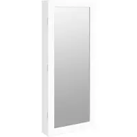 Syfax Armoire à bijoux avec miroir et éclairage LED mural blanc
