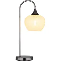 Globo Lampe de table anthracite Maxy avec verre blanc simple