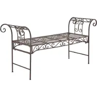 En.casa Banc de jardin Cossila 70x147x46 cm Banc en métal 200 kg Brun rouille noble