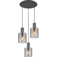 Globo Lighting Suspension Tulivar Design Verre fumé 3 lumières