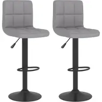 Syfax Tabourets de bar lot de 2 gris clair tissu
