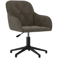 Syfax Chaise pivotante de bureau Gris foncé Velours