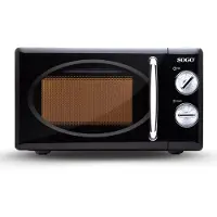 Sogo Micro-ondes rétro sur pied 20 litres, Avec minuterie et fonction décongélation, 5 niveaux de puissance, 700 watts, noir