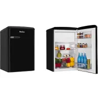 Amica KS 15614 S, Réfrigérateur avec compartiment congélation au design rétro, 85 cm de hauteur, black,