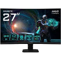Gigabyte GS27QCA 27" Moniteur Gaming Incurvé QHD - 2560 x 1440, 180Hz, 1ms, 250 cd/m², FreeSync, HDR Ready, HDMI 2.0, DisplayPort 1.4