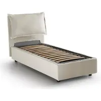 Talamo Italia Azzurrino - Lit Simple, Beige, Déhoussable Fabriqué en Italie